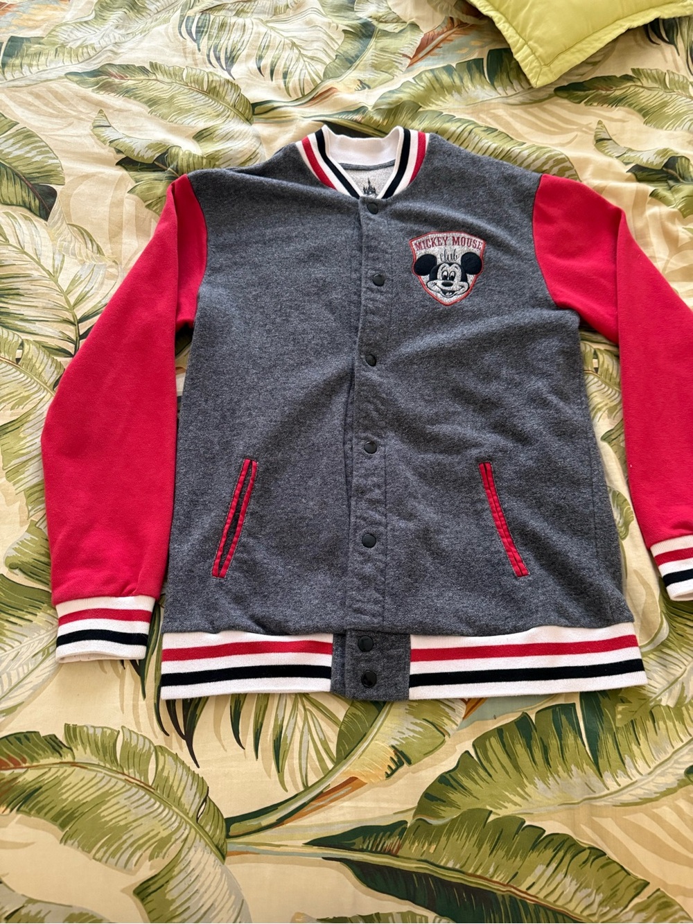 Disney Grey and Red Mickey Mouse Varsity Jacket